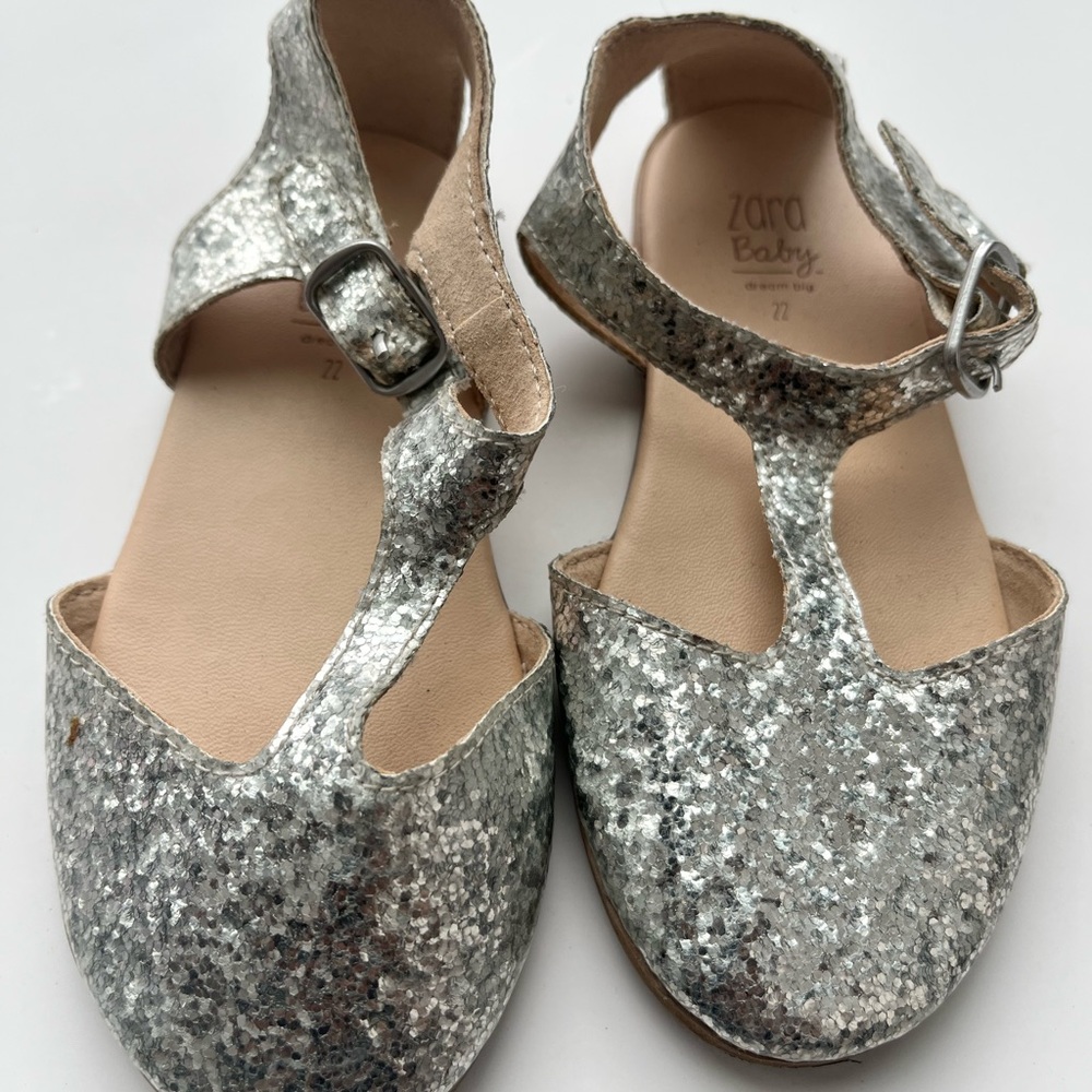 Zara Baby Silver Glitter Sandals